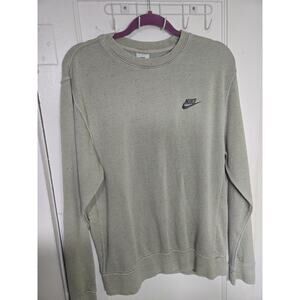 Nike Crewneck Sweatshirt Mens Small Green Speckled Fleece Swoosh